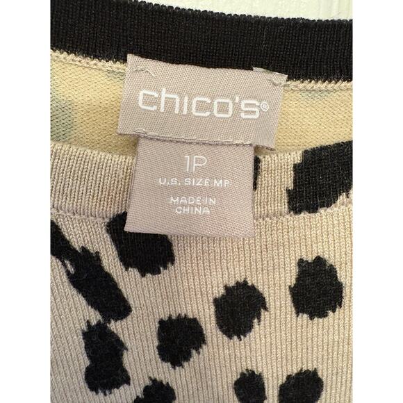 Chico's Womens Lightweight Sweater Animal Print Leopard Long Sleeve Size 1P MP - Picture 3 of 12